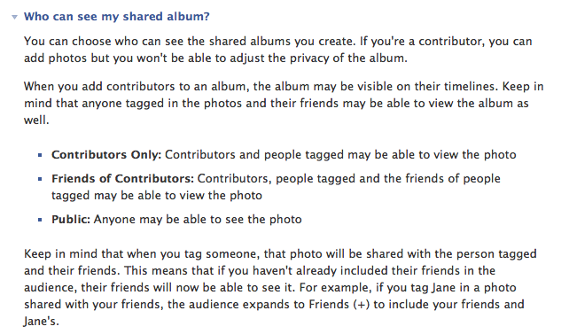 Privacy Options For Shared Albums