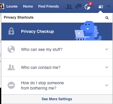 Facebook Dinosaur Privacy Check Up