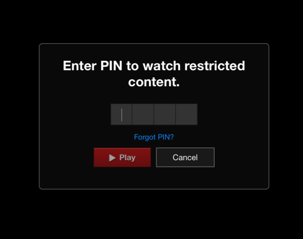 Pin Code Prompt Netflix